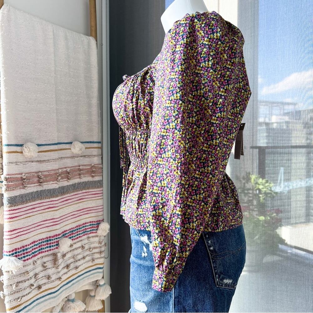 J. Crew Liberty Fabric Busy Izzy Print Cinched-Waist Long Balloon Sleeves Top 10 - Picture 3 of 10